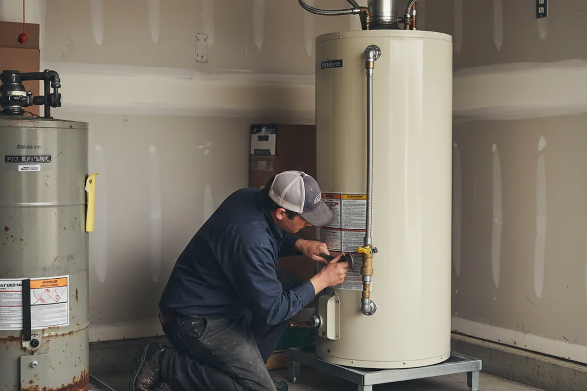 Water heater and shutoff valve replacement in Marlow